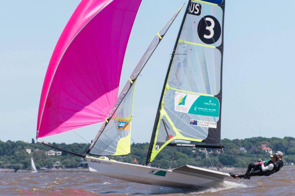 Nathan Outteridge and Iain Jensen - Day 6 49er Worlds, Argentina &copy; Matias Capizzano http://www.capizzano.com
